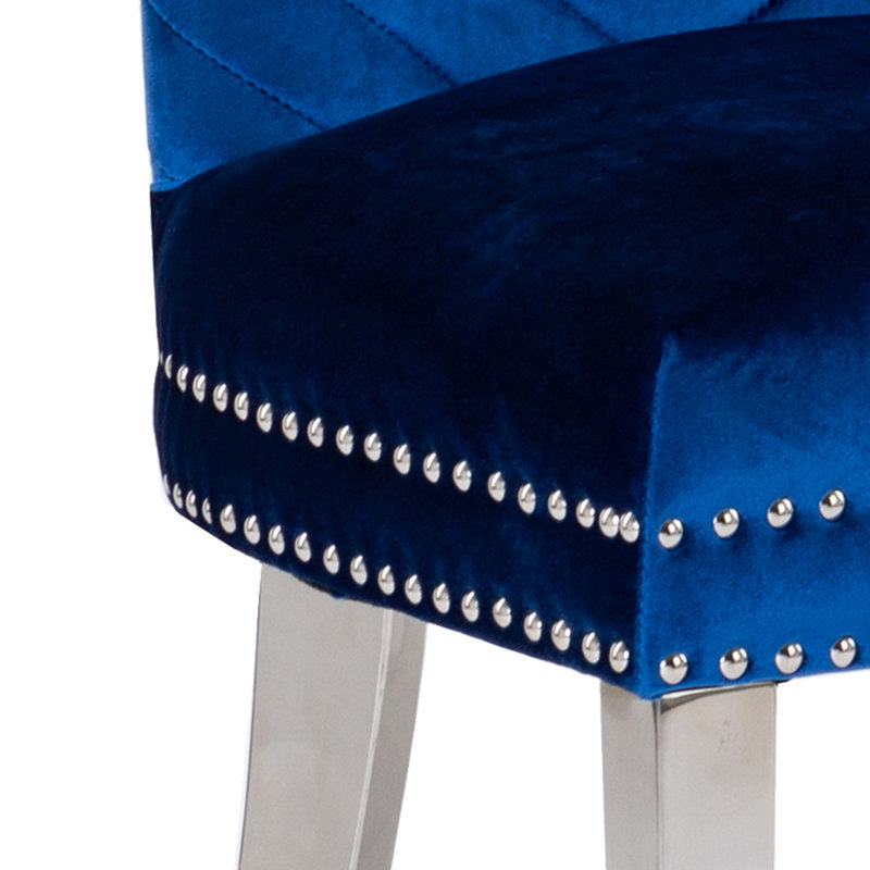 Chaise à oreilles Escalera, bleu, Argenté