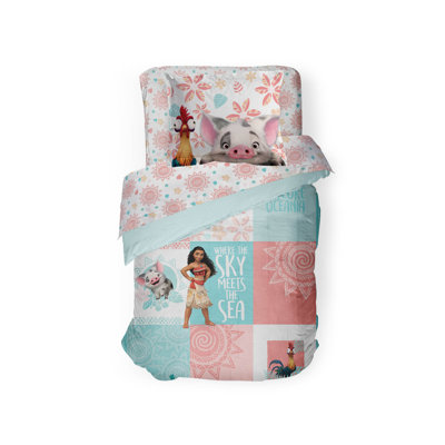 Ensemble de literie 7 pièces avec taies décoratives Disney Moana Sky & Sea