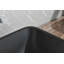 Lavabo de salle de bain vasque rectangulaire en verre à coquille rectangulaire de 13 po L -18,13 po H à 4 po noir avec robinet noir mat et drain escamotable noir mat