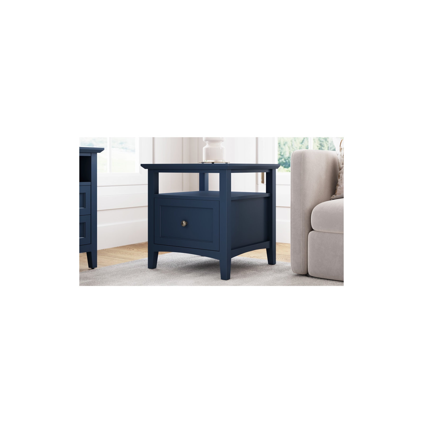 Renee Square End Table, Blue