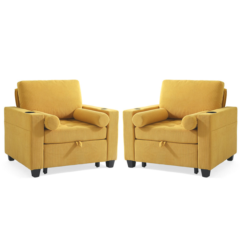 Upholstered Accent Chair, Yellow
