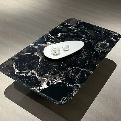 Modern rectangular floating marble coffee table