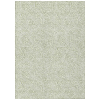 10' X 14' Artichoke Green Geometric Washable Indoor Outdoor Area Rug