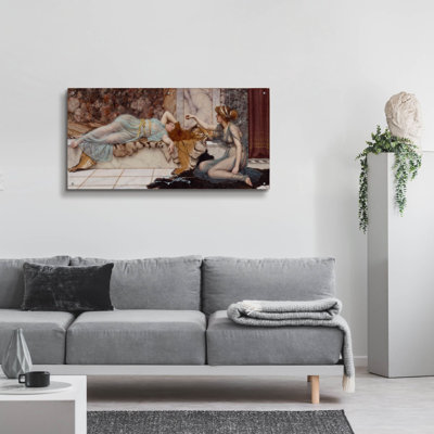 'Mischief and Repose' by John William Godward, Acrylic Glass Wall Art