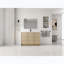 Meuble-lavabo autoportant de 48 pouces avec lavabo en résine et 3 portes d'armoire à fermeture en douceur-382692766