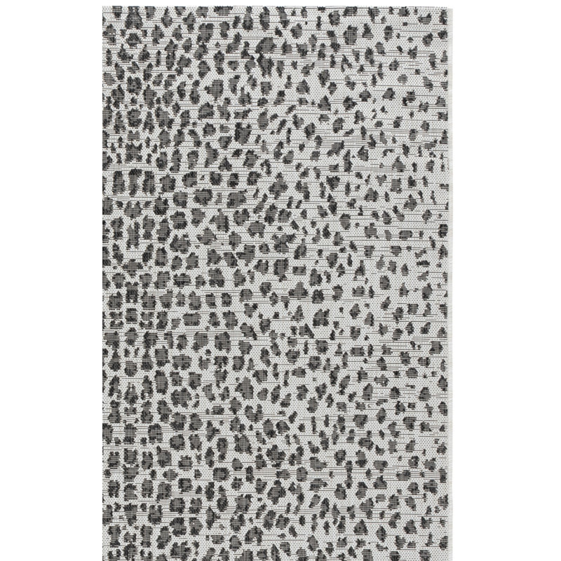 Tapis intérieur / extérieur ivoire / bleu marine Tyron, Rectangle 10 pi x 14 pi