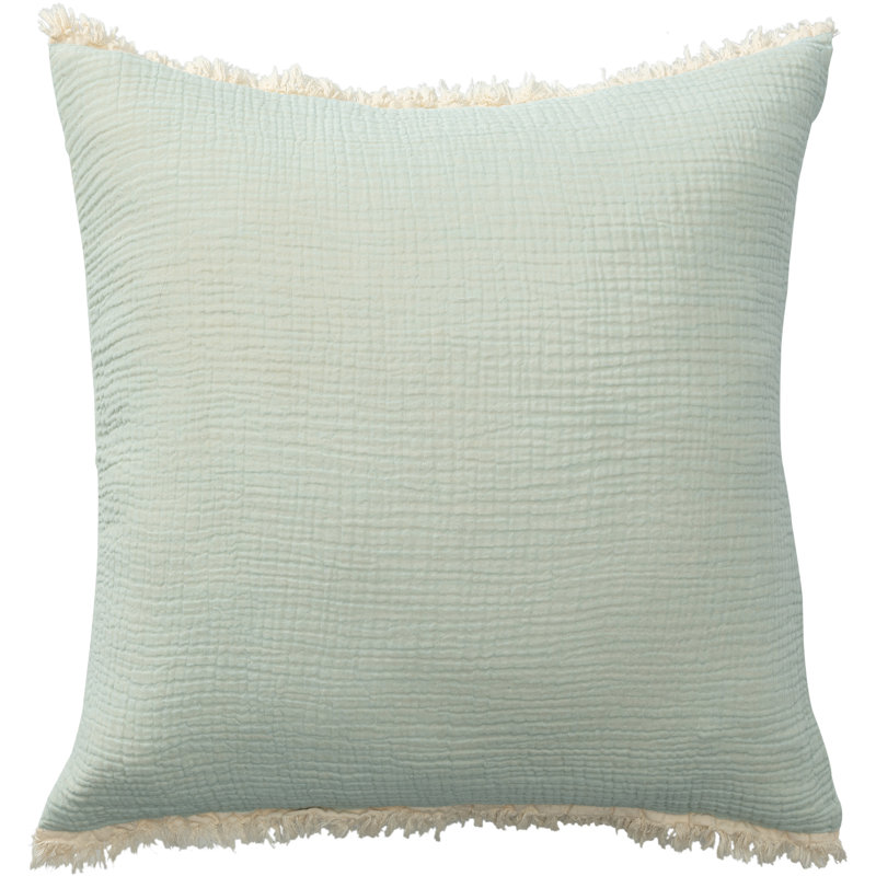 Coussin en coton Ava Karely, Turquoise, Polyester/ bourre en polyester