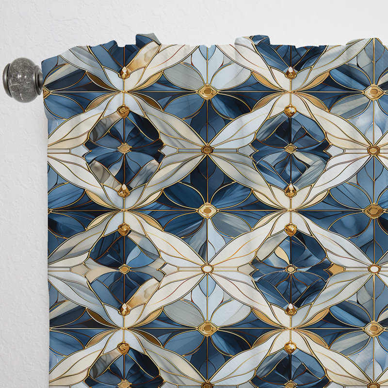 Vintage Charm Marble Pattern - Abstract Marble Curtain - Velvet Room Darkening - 1 Panel, 52" W x 108" L