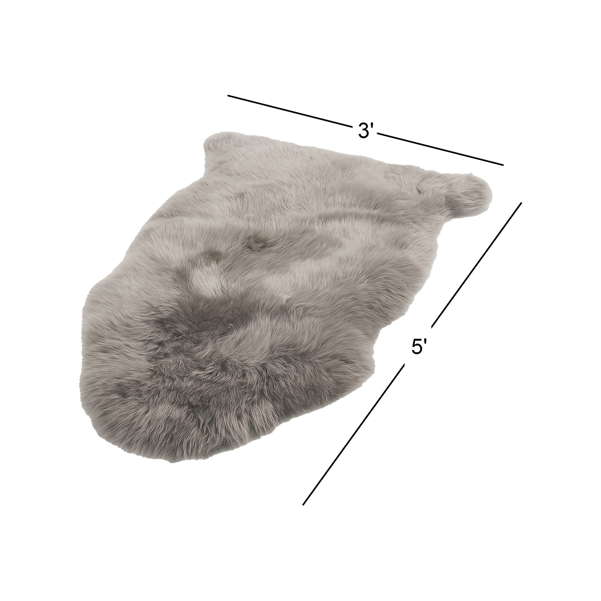 Kornelia Sheepskin Mushroom Beige Rug, Novelty 3' x 5'