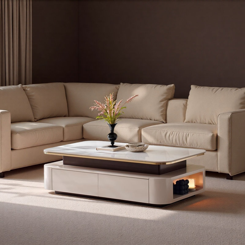 Table basse Modern Luxury, H 16,5 po x L 51,2 po x l 27,6 po