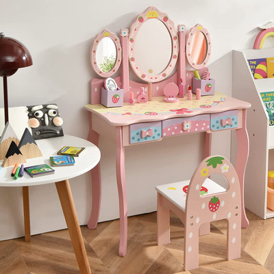 Kinder-Schminktisch-Set mit Spiegel