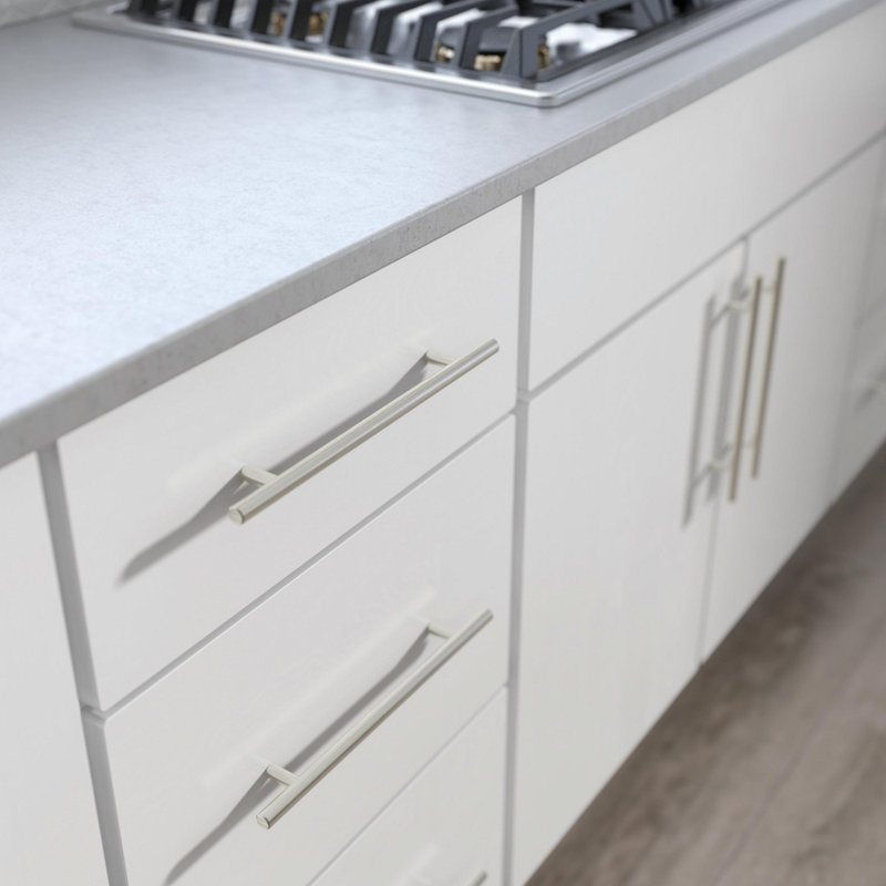 Brushed Steel Modern Cabinet Bar Pull with Mounting Hardware