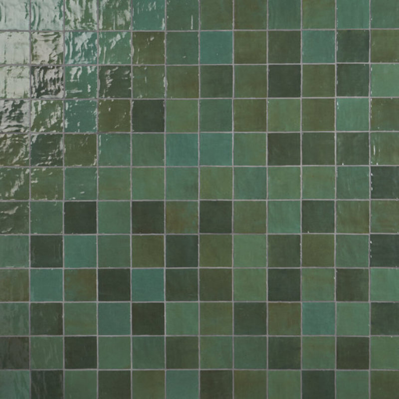 Portmore 4x4 Glazed Ceramic Tile, Green