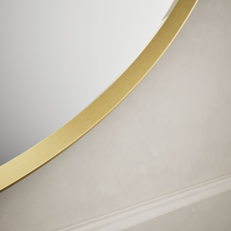 Miroir de salle de bain Essential, Doré brossé moderne, H 42 po x l 42 po x P 1,38 po