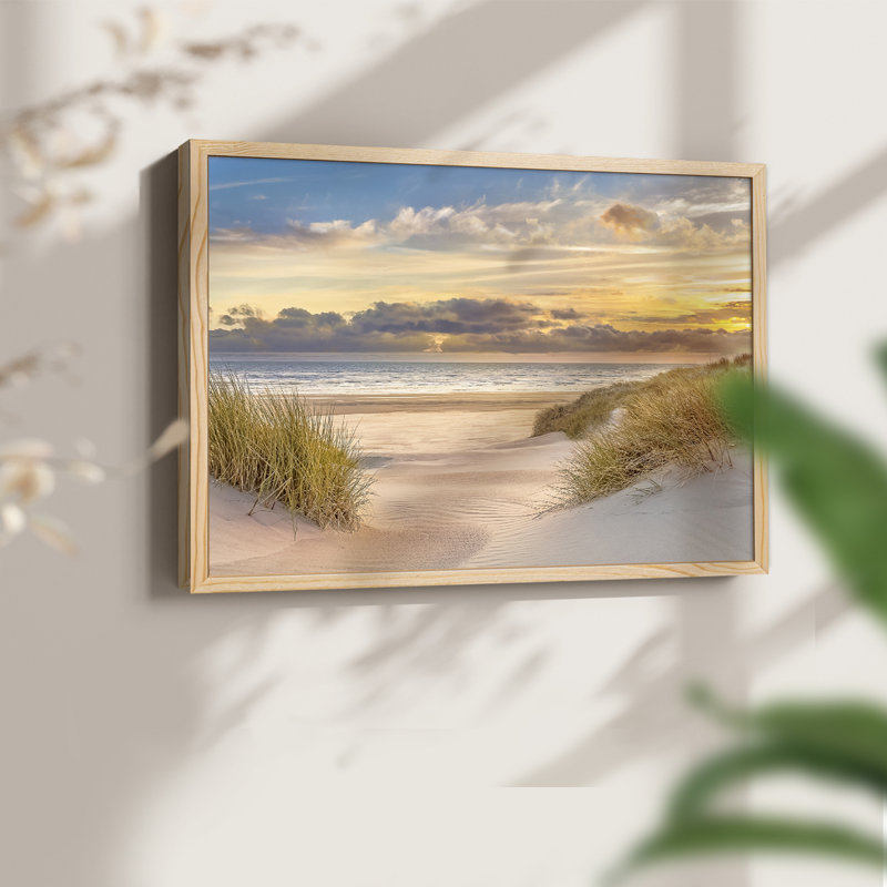Pink Sands Sunset -Framed Print - Restickable, Naturel, H 16 po x l 20 po