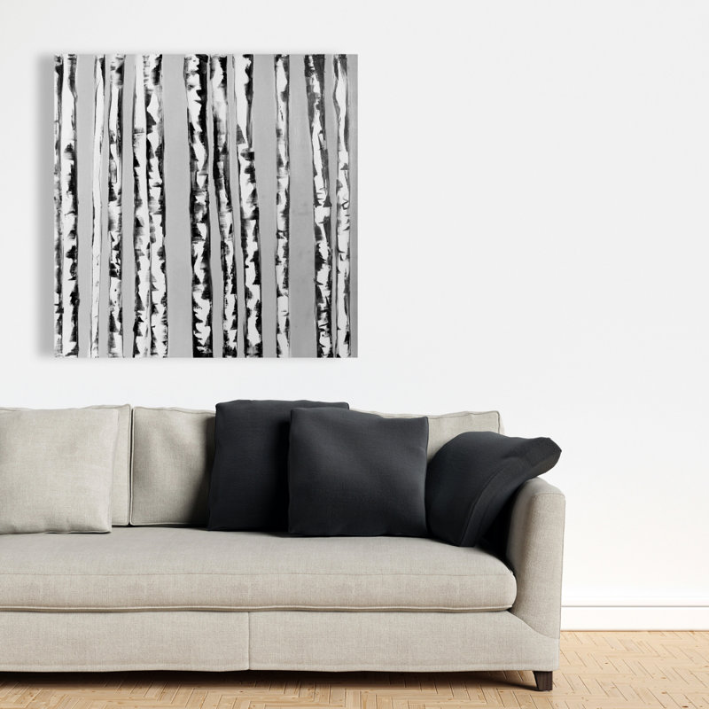 Birches Black and White Canvas | Trees Landscapes Decor