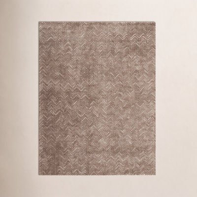 Cooke Taupe Hand-Tufted Chevron Rug