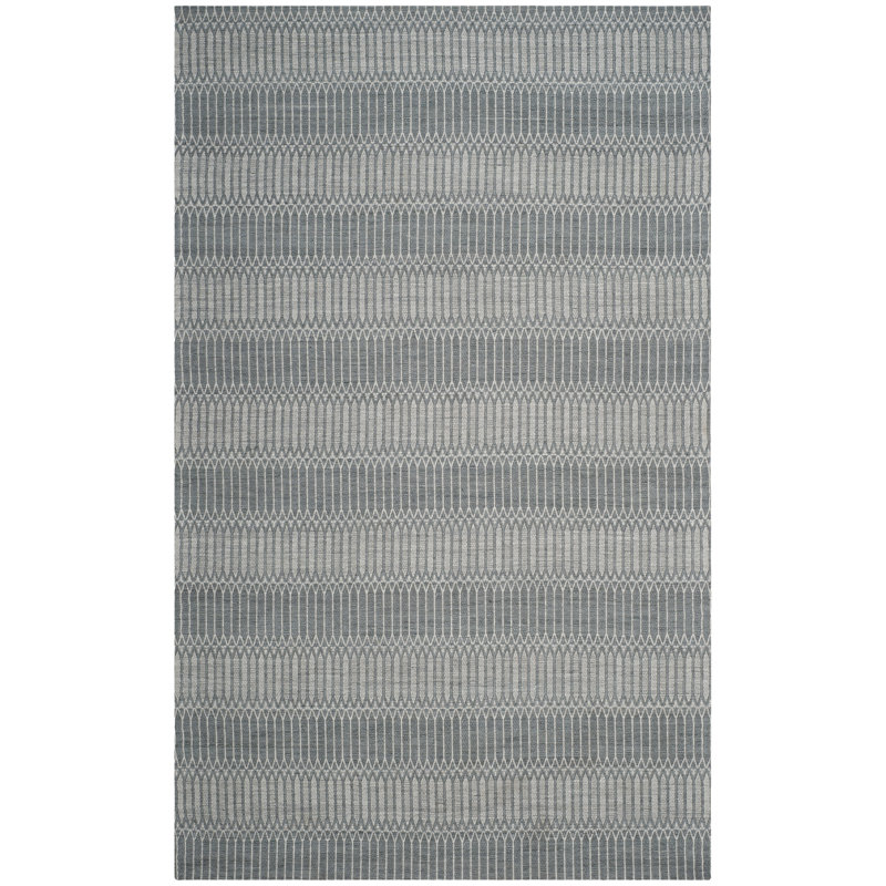 Tapis rayé tissé à la main Amritpal, Rectangle 5 pi x 8 pi