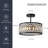 12.2" Black Semi Flush Mount Crystal Ceiling Light, 3-Light Modern Round Lighting Fixture For Hallway Kitchen Bedroom