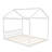Queen Size Wooden House Bed With Headboard,White-1387314131