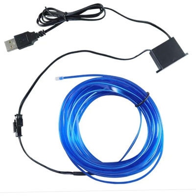 A chopper Car LED Strip Lights Customizable USB Power Blue Color Car Interior Lights