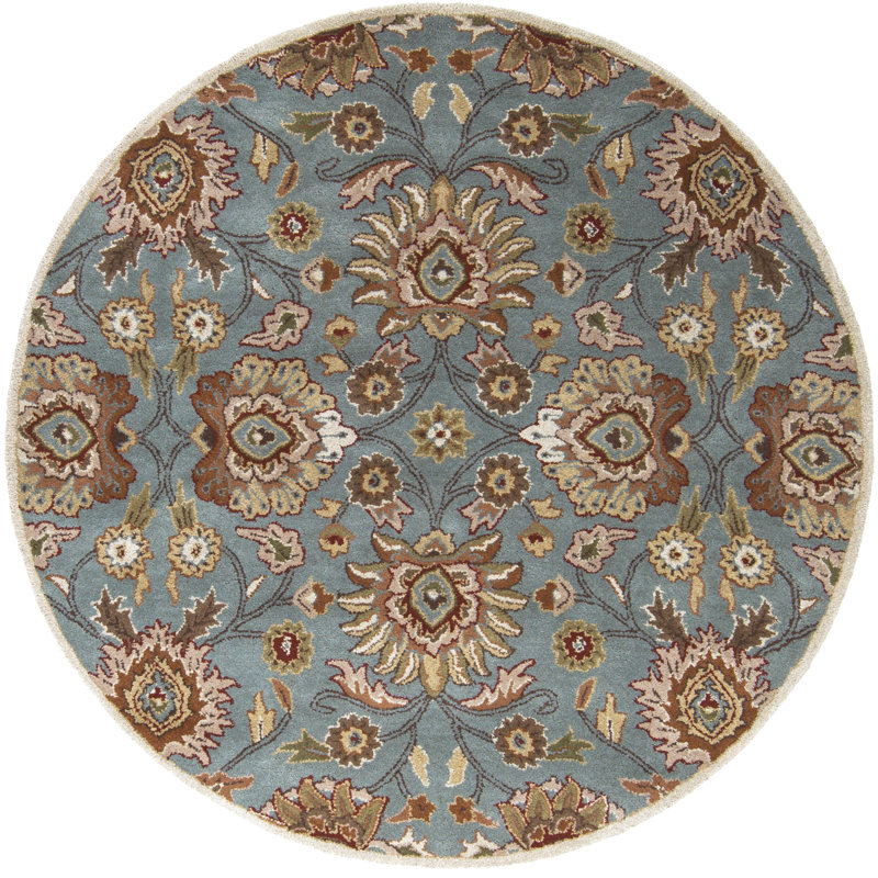 Tapis gris moyen en laine Arden, Rond 6 pi