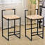 Vanwagoner de 2 tabourets de bar avec dossier et repose-pieds, structure en métal
