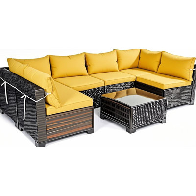 6 Sectional Patio Cushion Covers, 14Pack Zippered Covers With Long-Term Durability In Outdoor For 7 Pcs Sectional, And Non-Slip by Dakota Fields