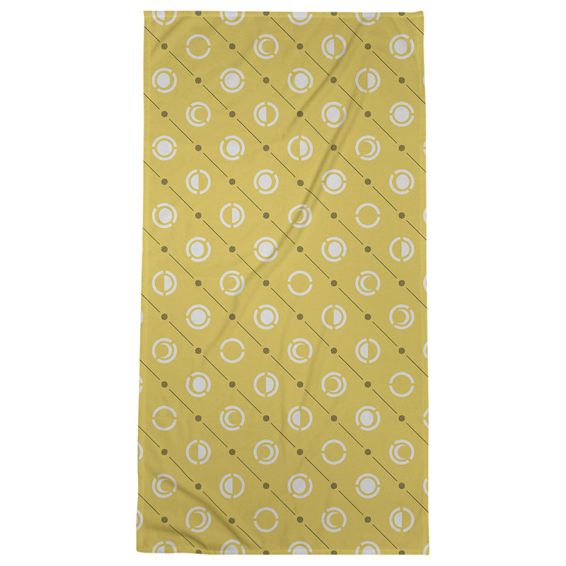 Serviette de plage Classic Moon Phases, Vert clair / blanc