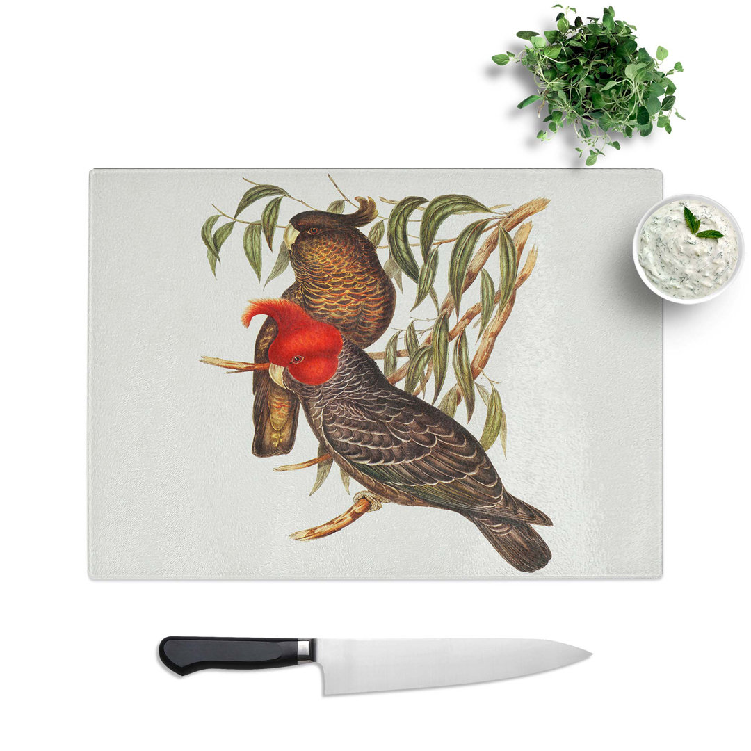 Glass Gang-Gang Cockatoos by Elizabeth Gould Chopping Board