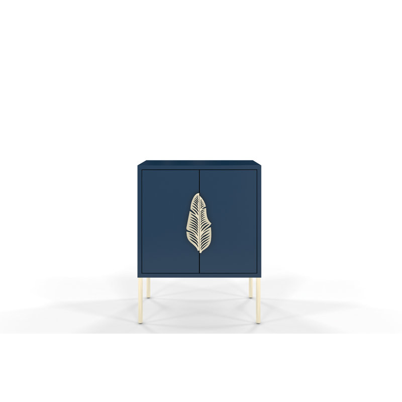 Phillipsburg 54cm W Particle Board / Chipboard Bedside Table, Navy Blue