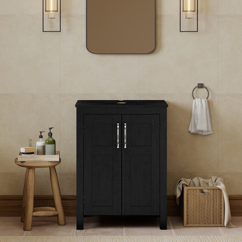 Meuble-lavabo simple l 24 po x P 19 po x H 33 po Frenette, Noir