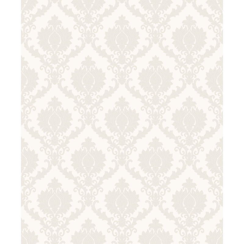 Italian Classics 4 Damask 3D Embossed Wallpaper Roll, White