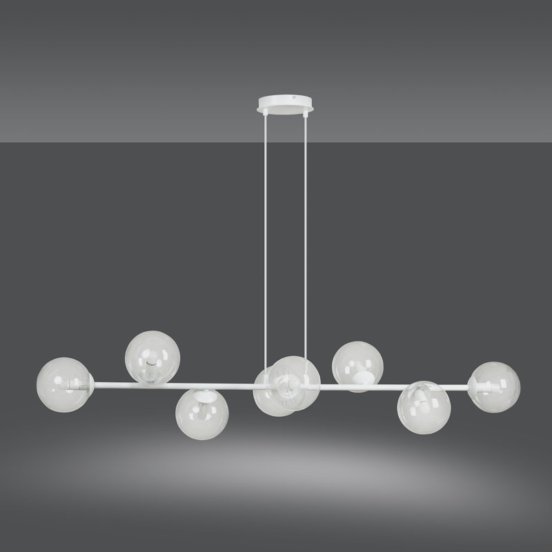 Colbert 8 - Light Kitchen Island Pendant, Transparent, White