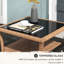 Table d'extérieur avec boîte à café en verre trempé et compartiment de rangement carré