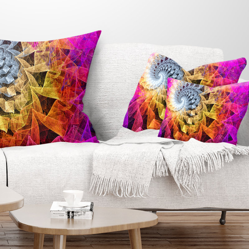  Coussin lombaire abstrait à spirale colorée