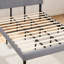 Lit plateforme king size en bois massif avec tête de lit rembourrée, sans sommier, montage facile, gris-328378485-328378441
