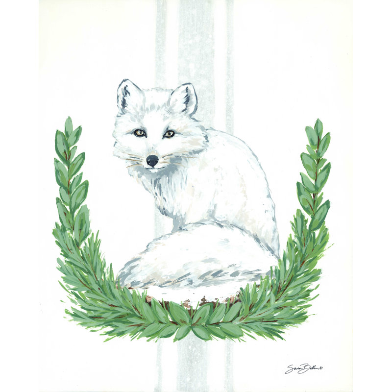 «Arctic Winter Fox» par Sara Baker, reproduction sur toile tendue, H 16 po x l 12 po