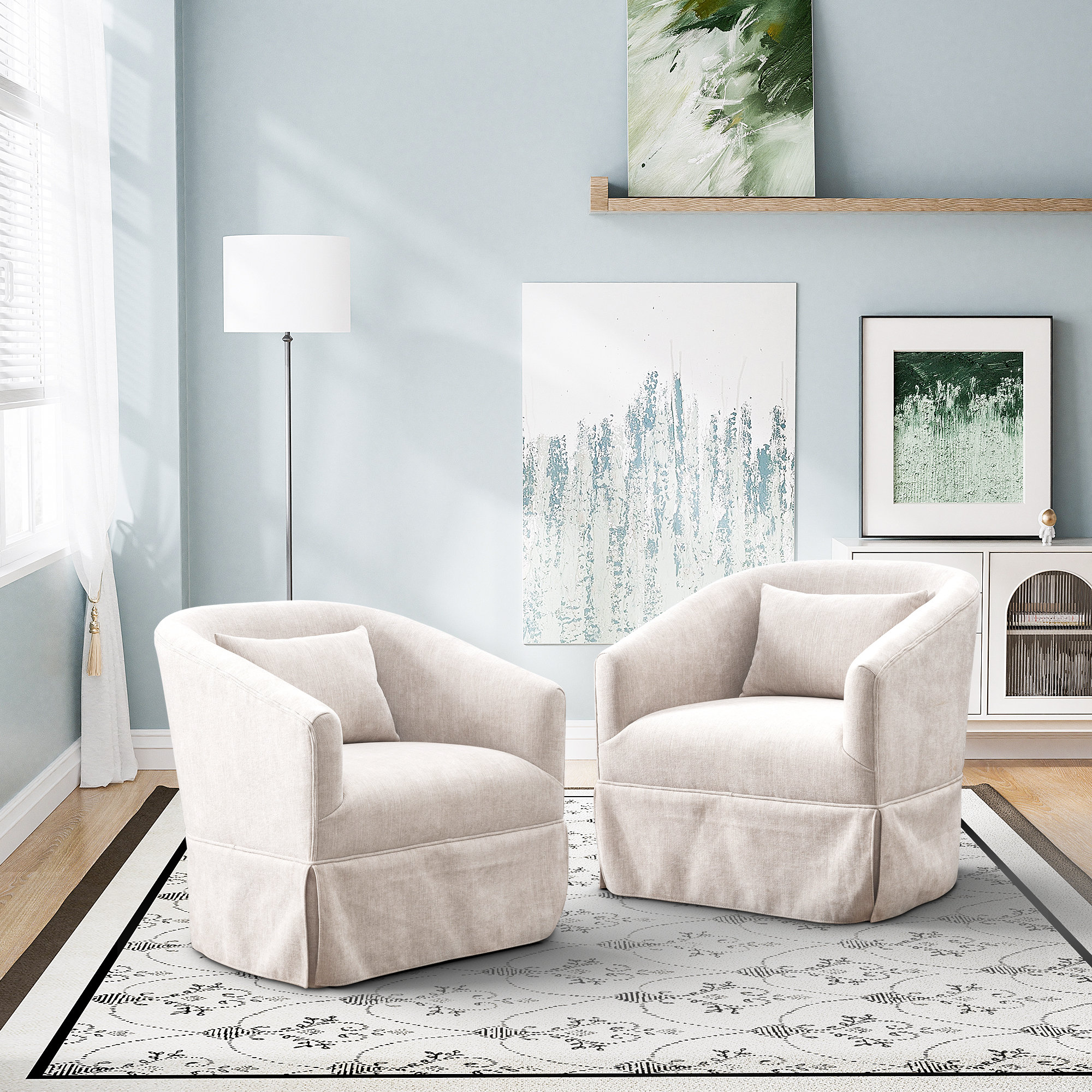 Latitude Run® Finsted Upholstered Swivel Barrel Chair & Reviews | Wayfair
