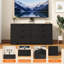 Meuble télé spacieux à 6 tiroirs - Commode média moderne en bois noir avec support réglable pour téléviseurs de 75 po ou moins - Commode de chambre en panneau de fibres à densité moyenne robuste, rangement dans le salon, bureau - Couleur: noir-1439099946