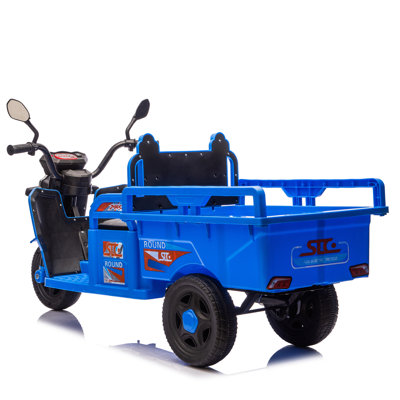 12V Kids Electric 3-Wheel Cargo Truck,2WD,Anti-Slip Wheels,Long Battery Life,Large Storage Space,Extra Wide Seat with LED Lights & Music,Stable Electric Trike for Toddlers,Recommended age: 3-6