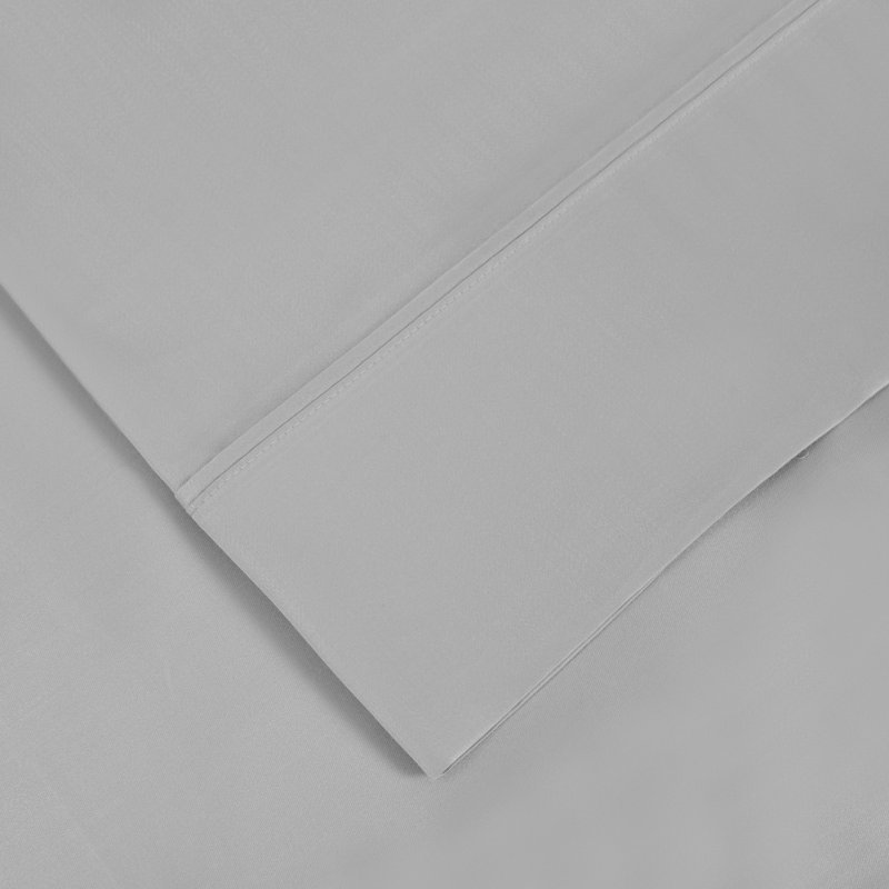Solid 1000-Thread Count Tencel-Blend Wrinkle-Resistant Pillowcase Set, Gray, Standard
