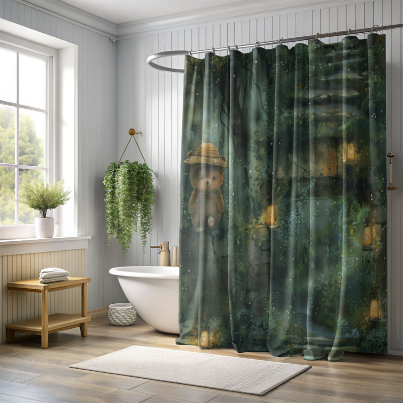 Bear Playtime - Premium Shower Curtain, 74"H x 71"W