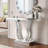 43 Inch Mirrored Console Table, Modern Silver Entryway Sofa Table With Curved Stone-Inlaid Legs, Glamorous And Versatile Accent For Living Room And Hallway
