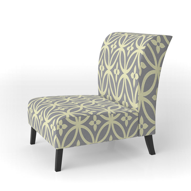 Fauteuil de chambre rembourré rétro motif ornemental II