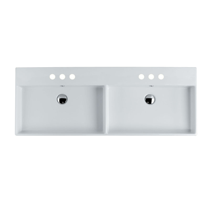 Unlimited 55.5'' L Bathroom Sink, Three Holes, 8" Centers