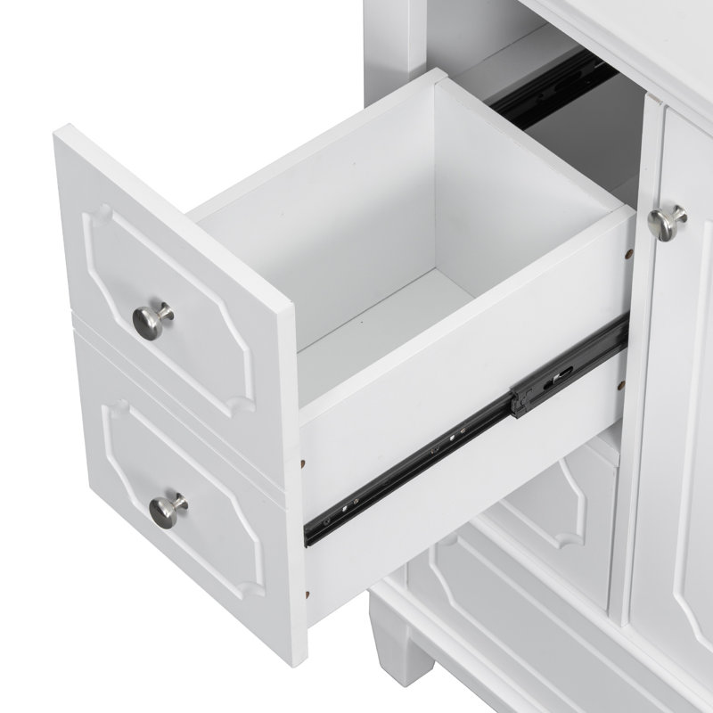 Meuble-lavabo 30 po avec comptoir en céramique, Blanc