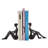 Sitting Female Iron Sculpture Bookends Set