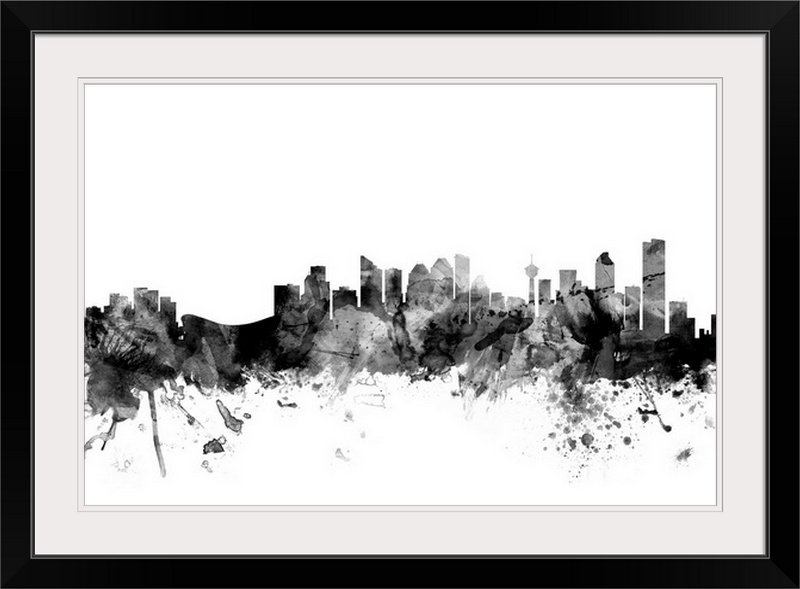 Francy, Calgary, Canada, horizon, Cadre noir, H 20 po x l 26 po x P 1 po
