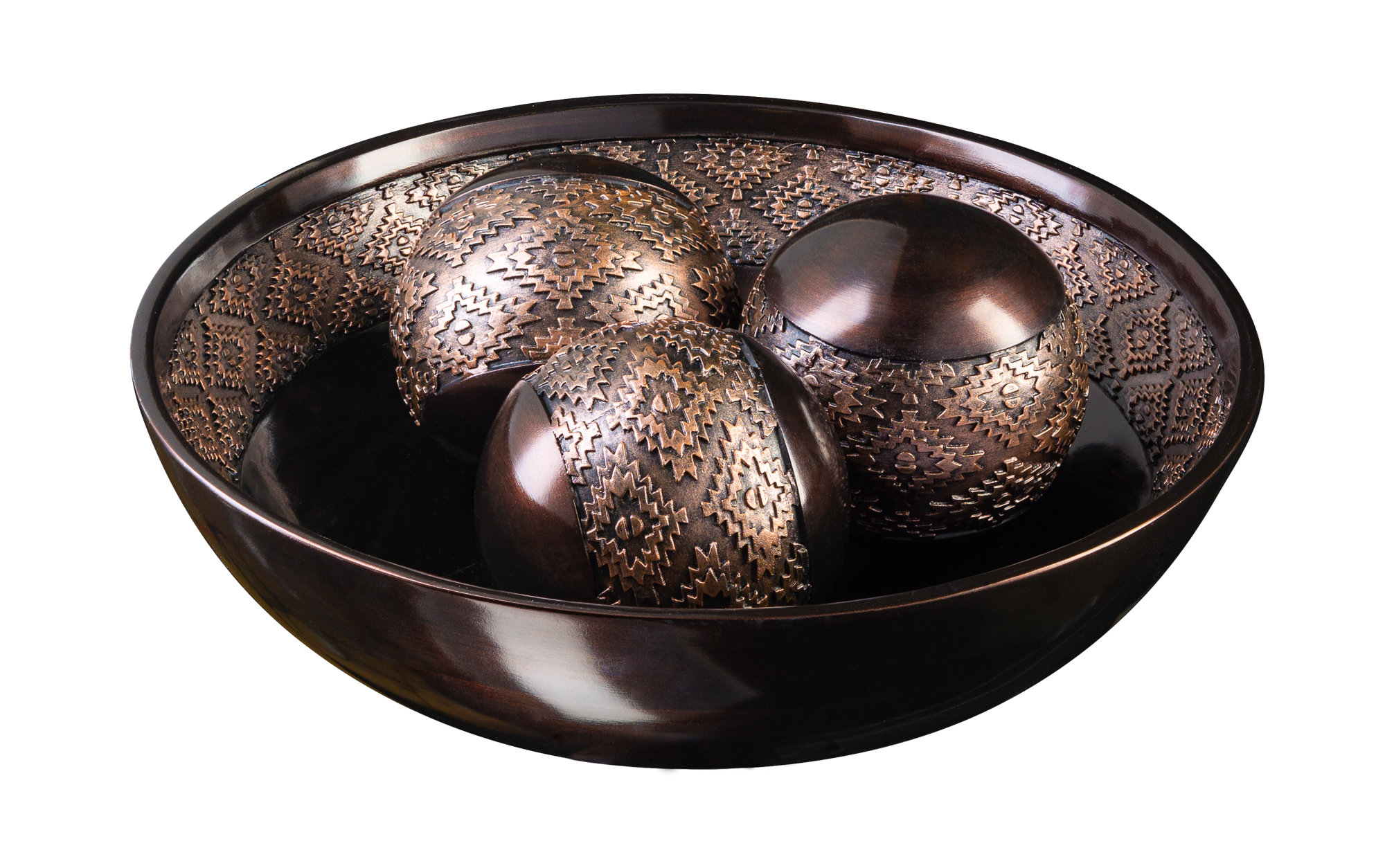 Creative Scents Dublin Brown Resin Decorative Bowl and Orb Set Wayfair